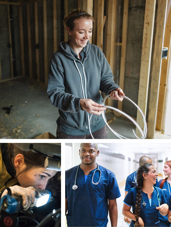 worker collage