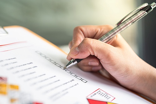 Writing on checklist