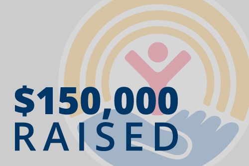 $150,000 RAISED copy over United Way logo