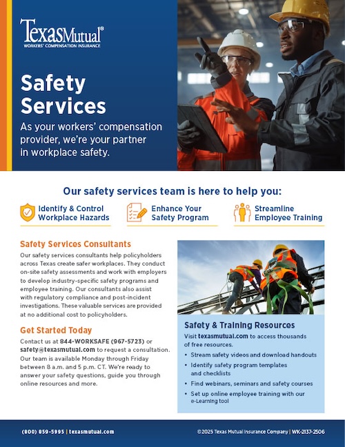 Safety Services infosheet