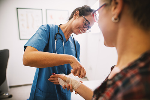 nurse with patient