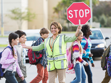 Crossing guard with kids